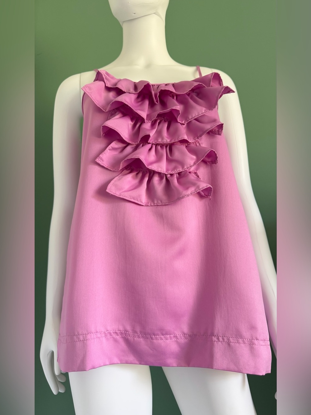 Poof! Pink Ruffle Front Camisole